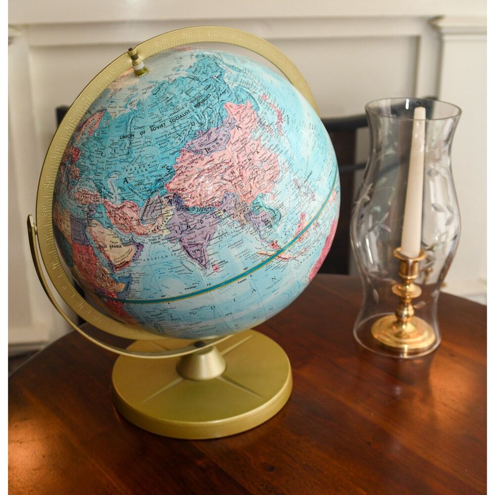 Vintage Repogle U.S.S.R. Soviet Union Rotating Globe on Stand